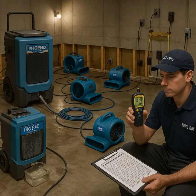 Structural Drying and Dehumidification process in Kelso, WA